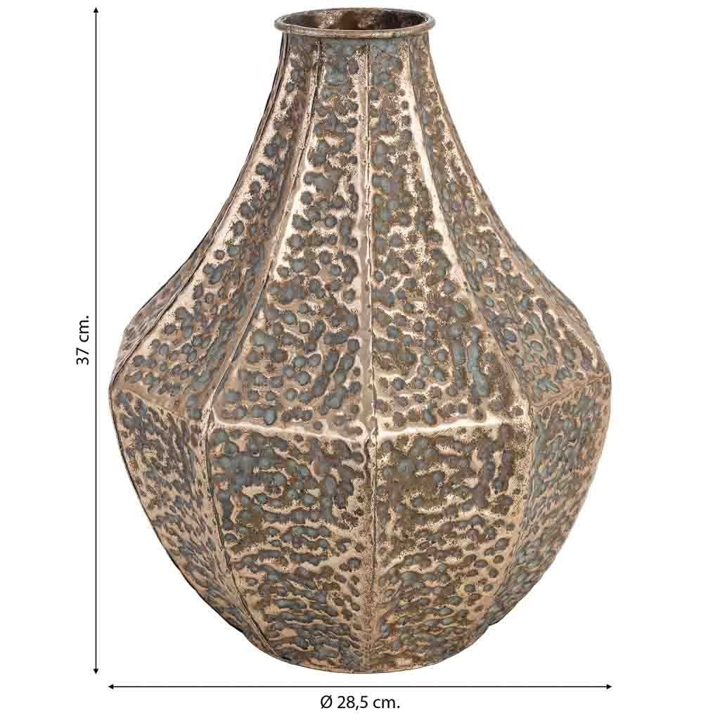 Vaso in metallo dorato 28,5x28,5x37 cm (altezza)