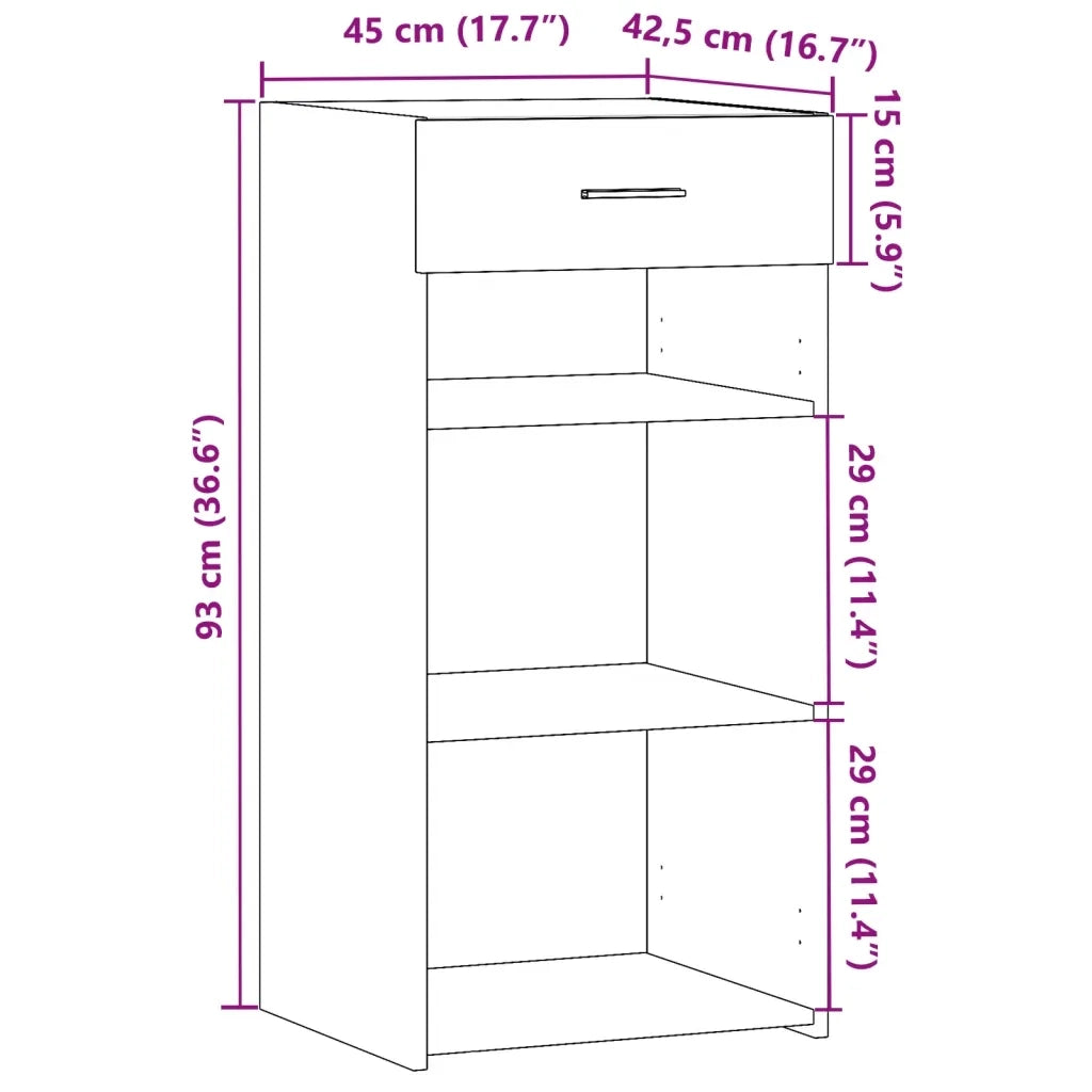 Credenza | Madia | Buffet da pranzo | Armadio da pranzo Bianca 45x42,5x93 cm in Legno Multistrato