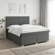 Letto box spring con materasso Grigio Scuro 140 x 190 cm 3453403