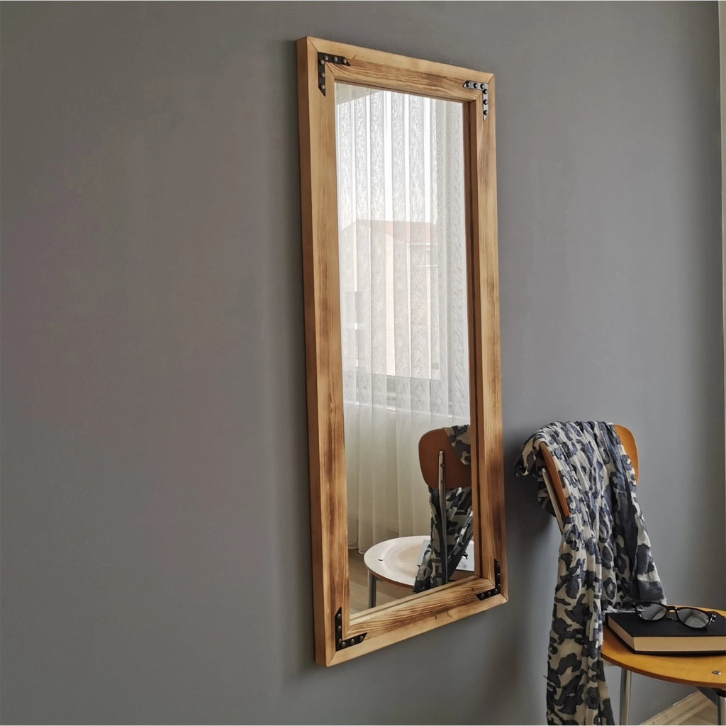 Buscate, Specchio Forma Rettangolare, 50x110h cm Marrone Rovere