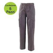 Multipack da 5 pz tg. xl pantaloni da lavoro work professional multitasche grigio
