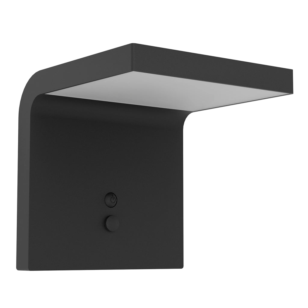 Luce Solare Esterno Moderna Spiante Policarbonato Nero E Bianco Led