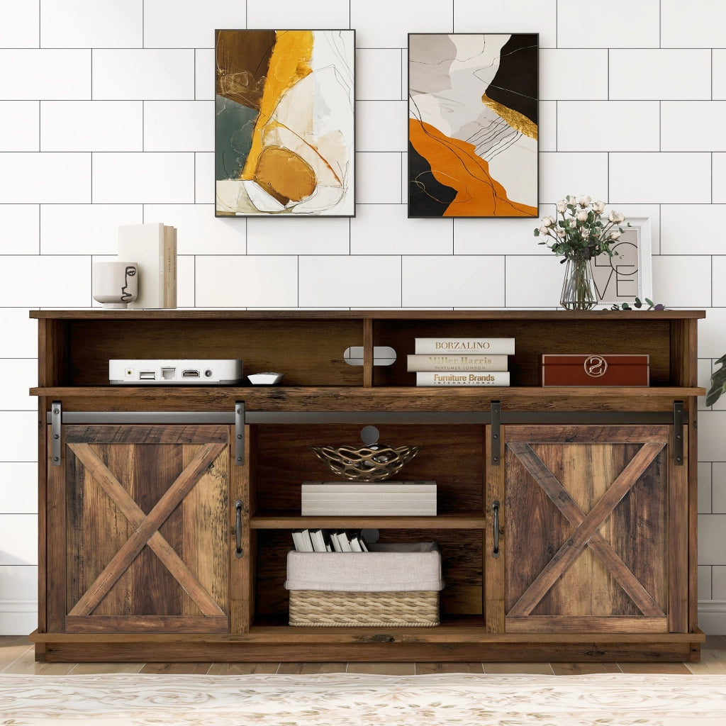 Credenza TV marrone in truciolare lunghezza 148 cm