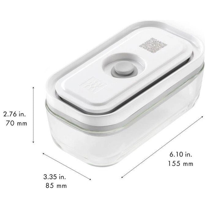 ZWILLING 36803-003-0 FRESH and SAVE Contenitori Sottovuoto in Vetro 3 pezzi S M L colore Grigio Trasparente