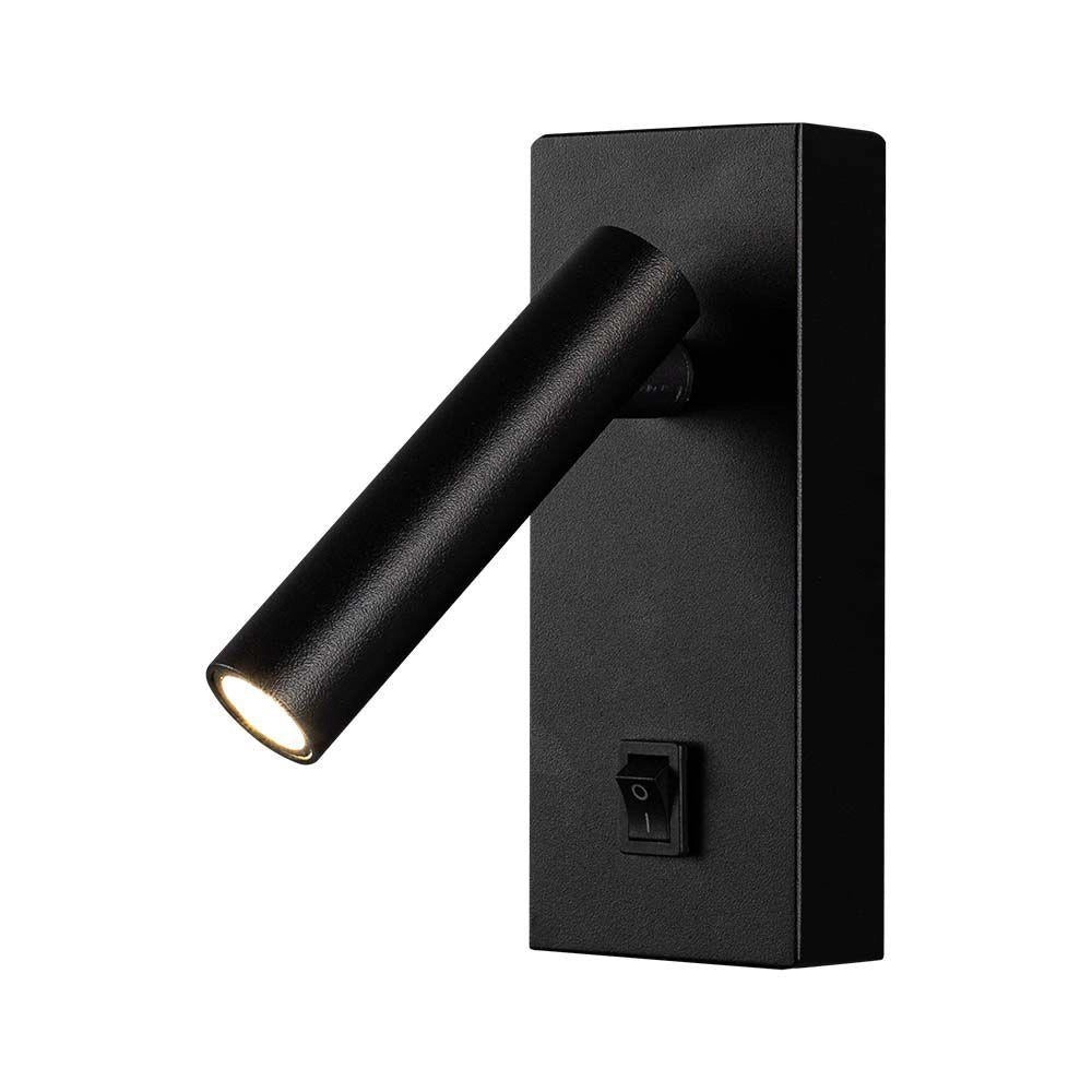 V-TAC applique LED 2W nero 4000K 150lm con switch