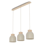 Lampada sospesa VIGO beige legno 3xE27 Emibig