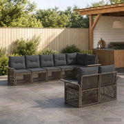 Set Divano da Giardino 8 pz Grigio polyrattan 3434891