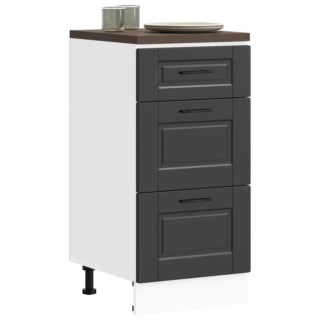 Mobiletto da cucina "Porto" nero in legno ingegnerizzato 854221