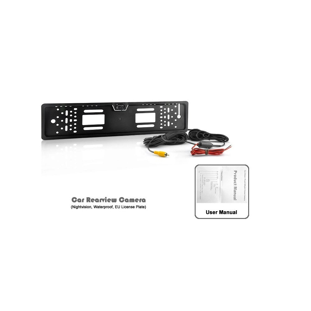 Trade Shop - Portatarga Con Telecamera Retromarcia Auto Retrocamera 4 Led 170 ° Visione Notte -