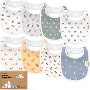 Set di salviette per bambini - 8-pack salviette in cotone biologico per bambini con denti da latte - Salviette per bambini - Salviette grandi per neonati, bambini in età prescolare (animali e piedi)