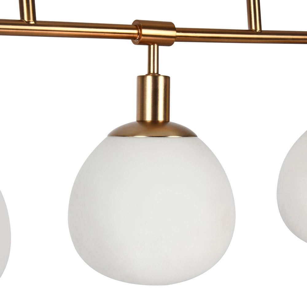Maytoni Lampadario Sospensione Erich 5 luci E14 oro rosa metallo diffusore vetro