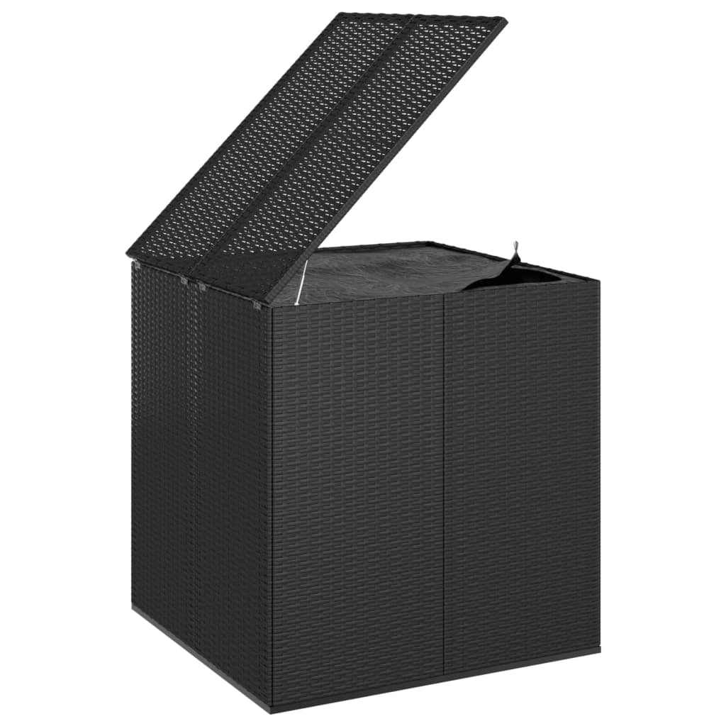 Contenitore da giardino in resina di vimini/cuscino 100 x 97,5 x 104 cm nero 02_0013159