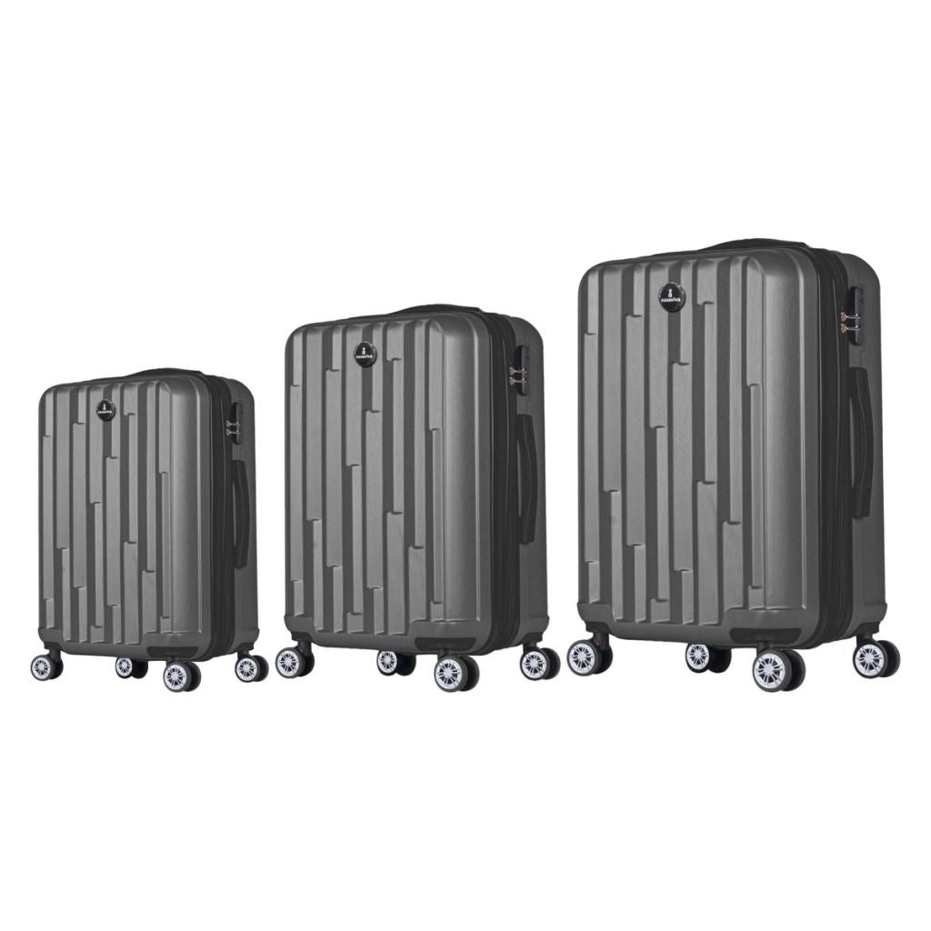 Set 3 Valigie Trolley da Viaggio Wall Grey 56 + 66 + 76 cm