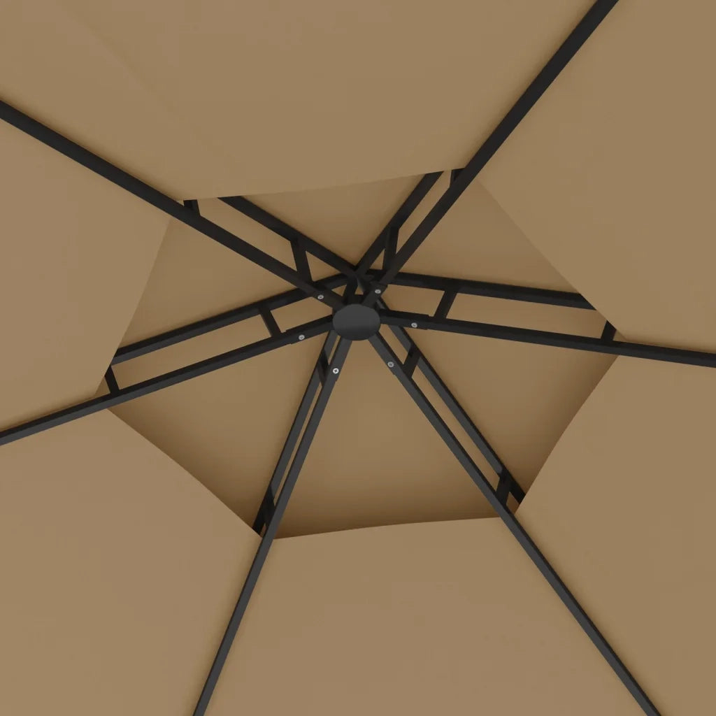 Gazebo con Pareti Laterali 3,1x2,7 m Tortora 313932