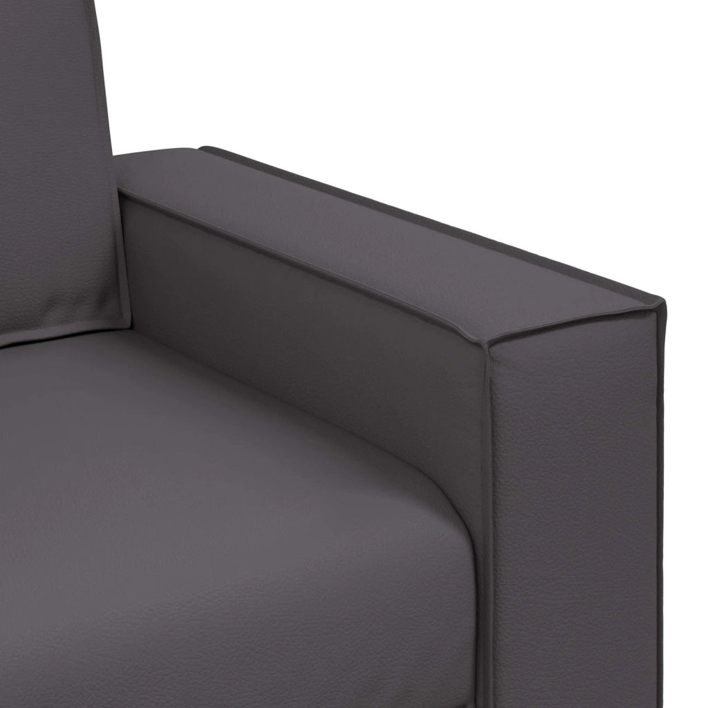 Poltrona Sofa Grigio 100 cm Pelle Sintetica 4105041