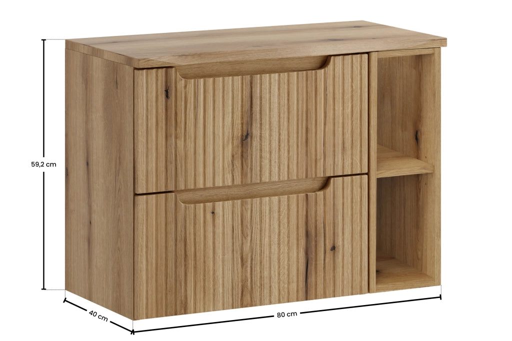 Set mobili bagno 80 cm con piano Nova Coast Evoke 80 cm