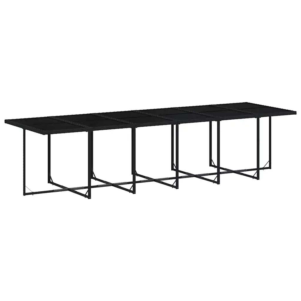 Set da Pranzo da Giardino 17 pz con Cuscini Nero in Polyrattan 3210882