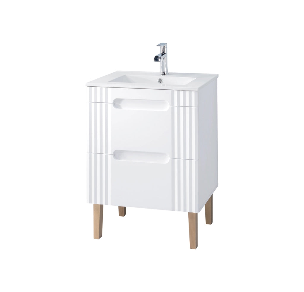 Set mobili bagno 60 cm con lavabo Fiji White 60 cm