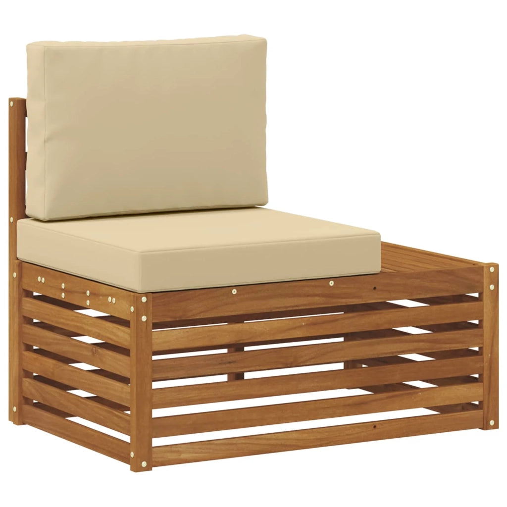 5 pz Set di divani da esterno Naturale e Beige 3375448