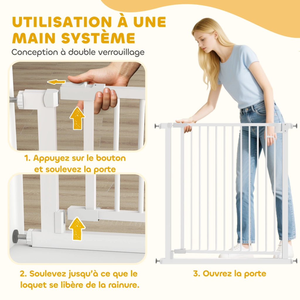 Cancelletto di sicurezza per bambini e cani ¨C Xylo ¨C 76-80 cm bianco