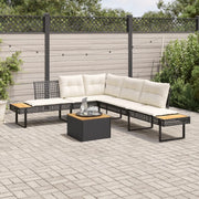 Set Divani da Giardino 2 pz con Cuscini Nero Polyrattan Acacia 3277497