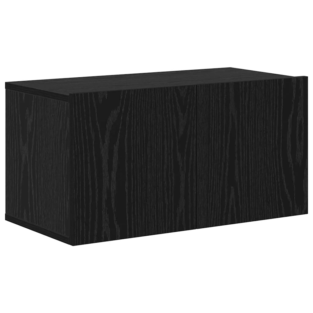 Set mobile TV 6 pz-Credenza per TV Rovere Nero Legno multistrato 203049