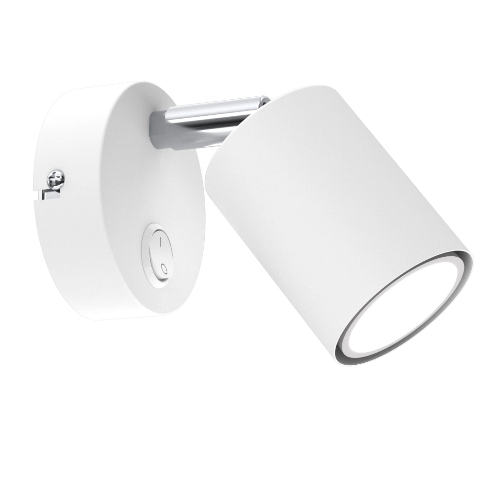 Applique bimbo bianca spot con interruttore Fun GU10 8W Luminex