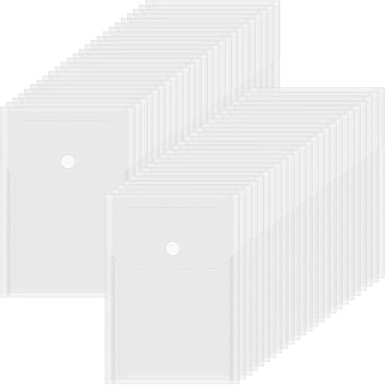 Documentenvakken trasparenti da 50 pezzi - A6 - 120 x 170 x 1,6 mm - Documententas con material plastico sottile, resistente e impermeabile