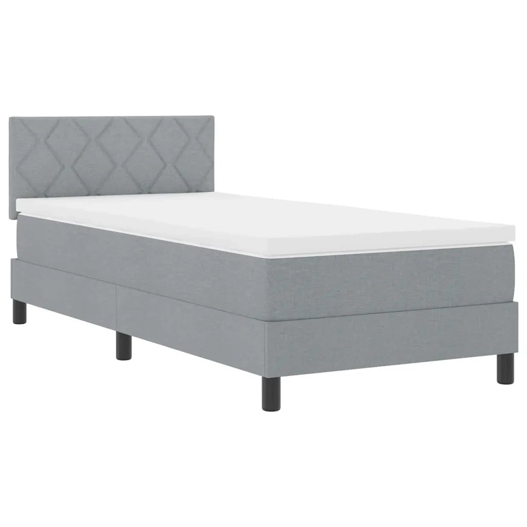 Letto a molle con testiera Grigio chiaro 90 x 200 cm Tessuto 3338734