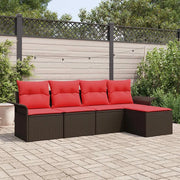 Set Divano da Giardino 5 pcs Marrone polyrattan 3353993