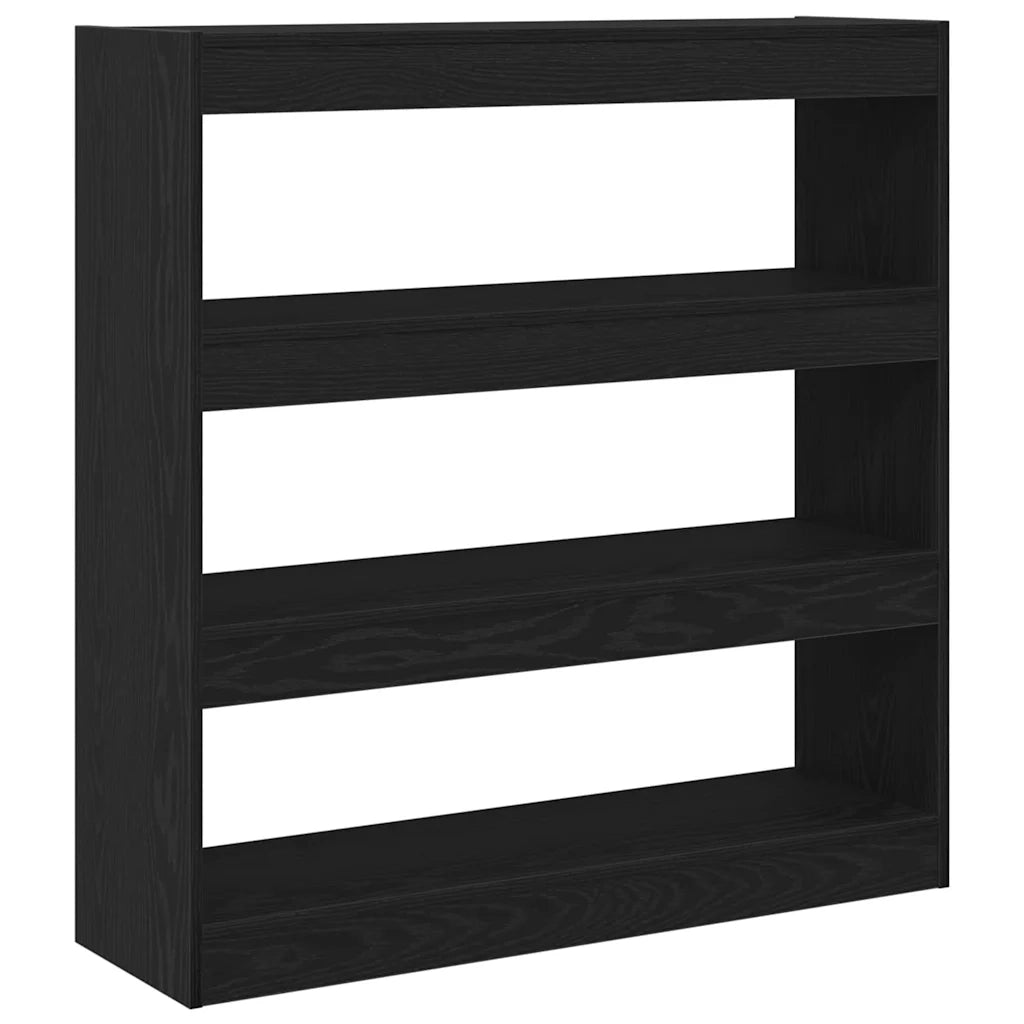 Armadio per Libri 3 livelli 100 x 30 x 103 cm Rovere Nero 862726