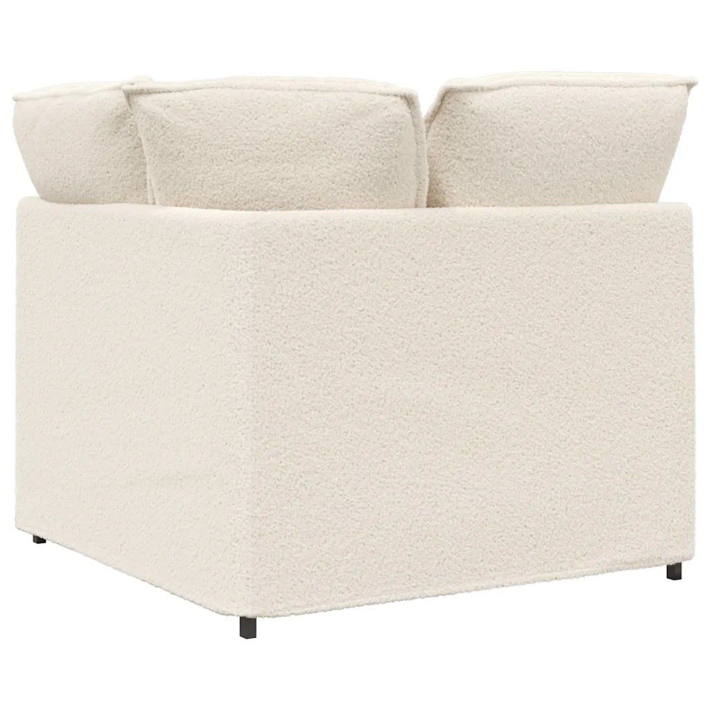 Modulo Angolare Divano Modulare con Cuscini Crema 100 cm 4104475