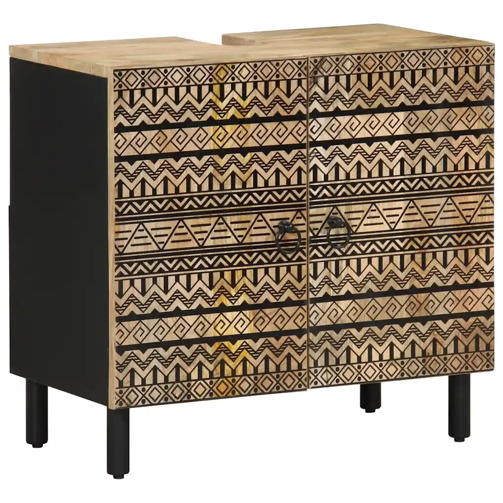Set Mobili da Bagno 2pz in Legno Massello di Mango 3310129