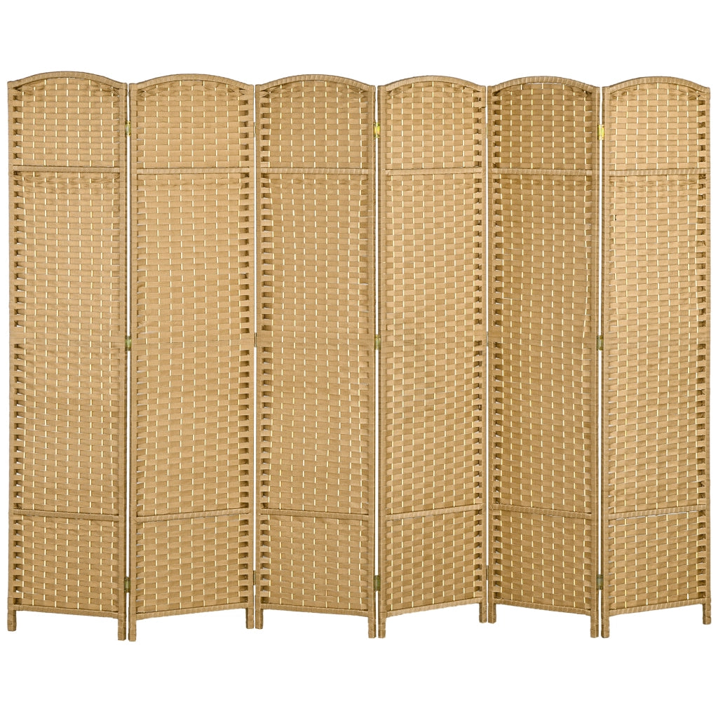 Paravento ¨C Minimal ¨C Naturale, Legno, 6 Pannelli, Pieghevole