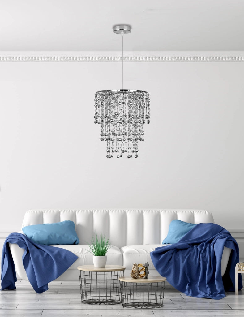 Lampada a sospensione Candellux Roni E27 cromata 22,5cm