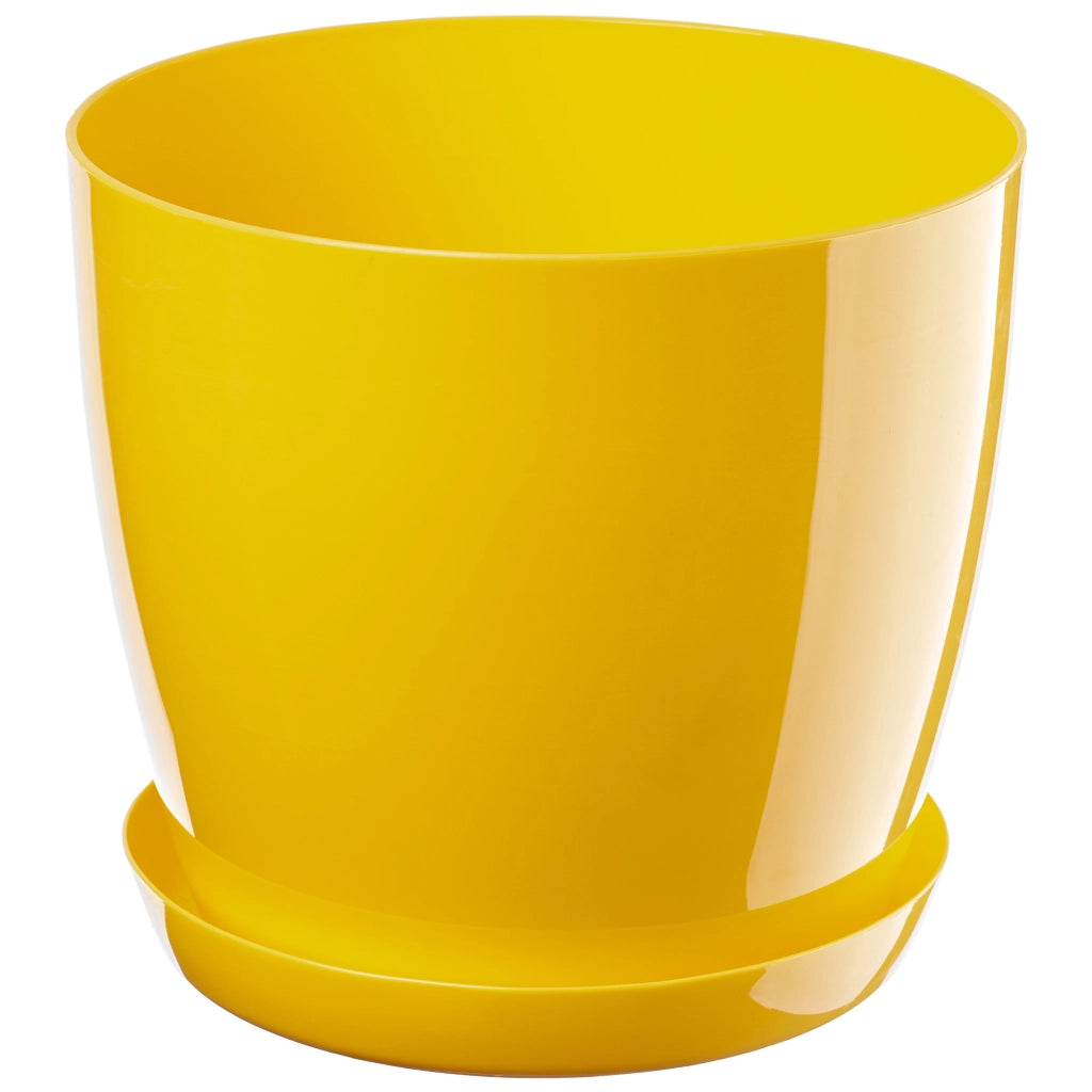 Coprivaso KADAX da 18 cm con sottovaso, in plastica gialla, 3 pezzi