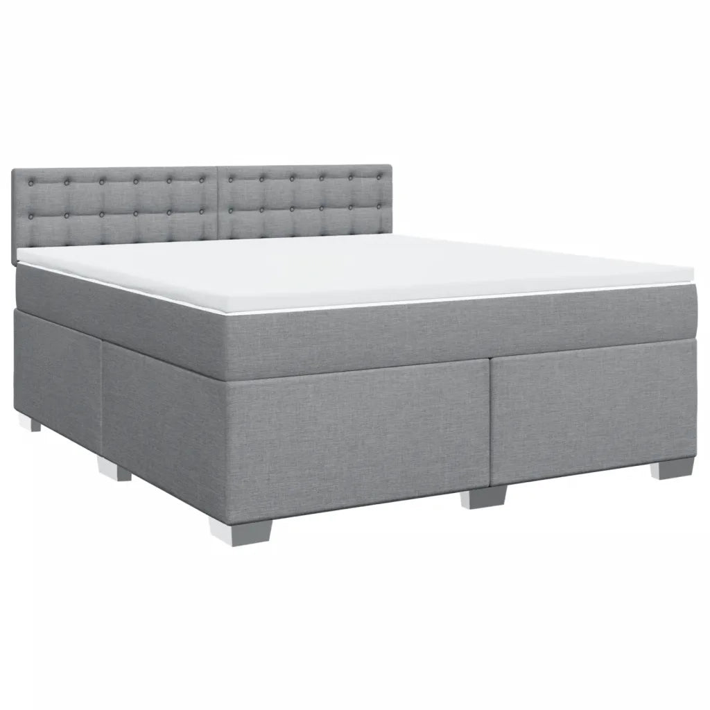Giroletto a Molle con Materasso Grigio Chiaro180x200 cm Tessuto