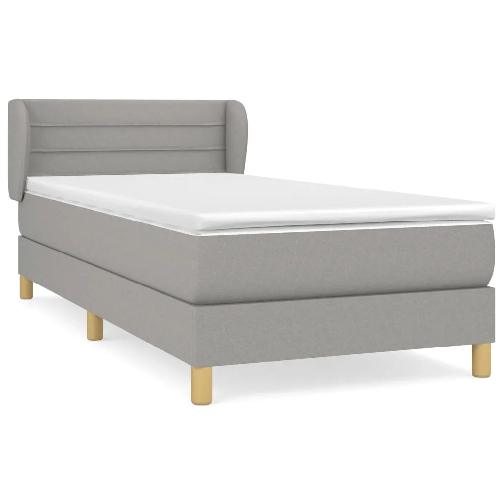 Giroletto a Molle con Materasso-Struttura Letto Grigio Chiaro100x200 cm Tessuto 307757
