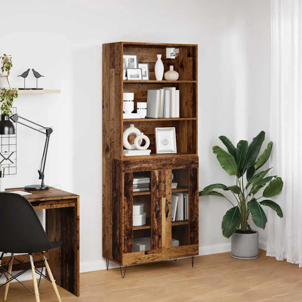 Credenza 2 pcs Legno vecchio Legno multistrato