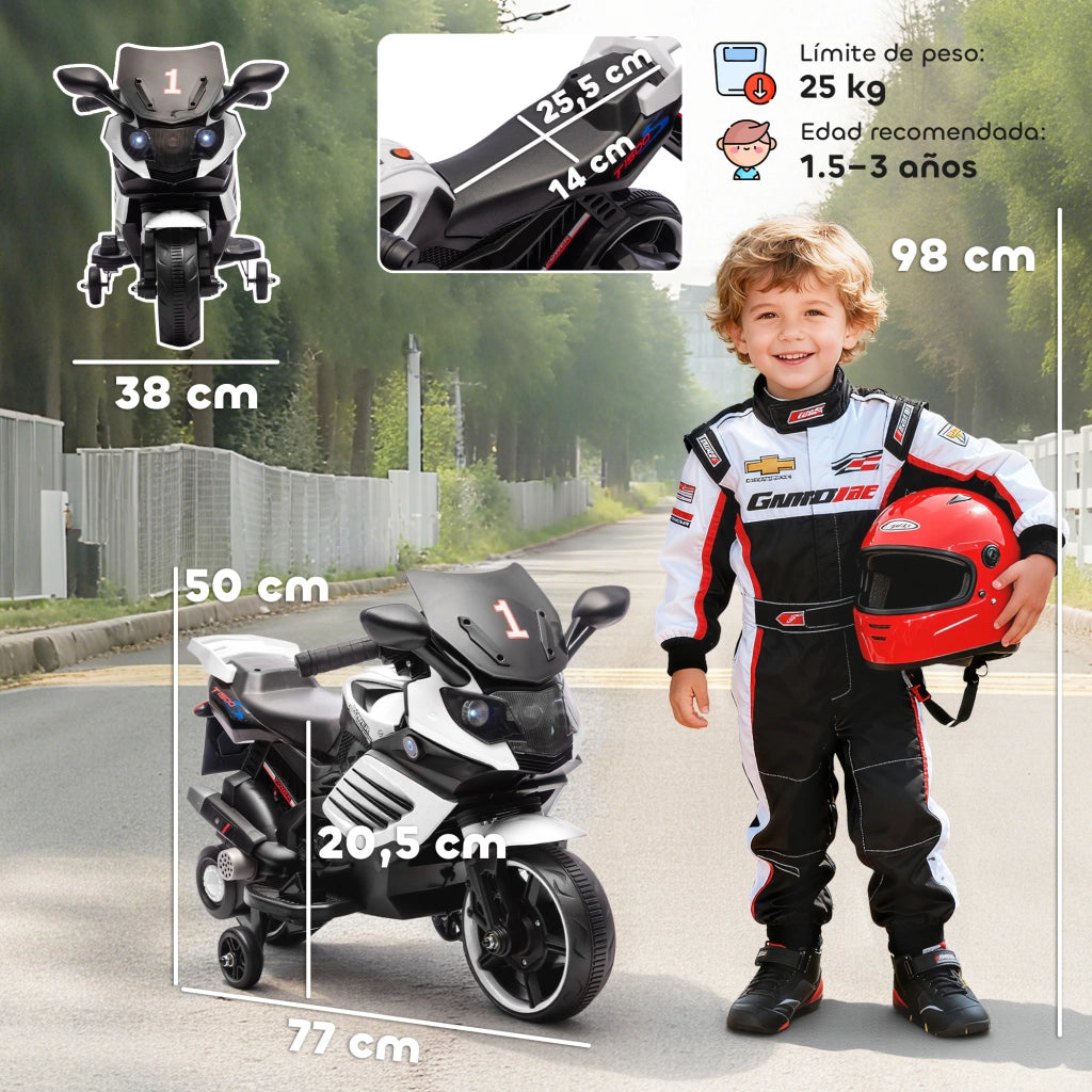 Moto Elettrica Bambini 6V ¨C Minimal ¨C Bianco