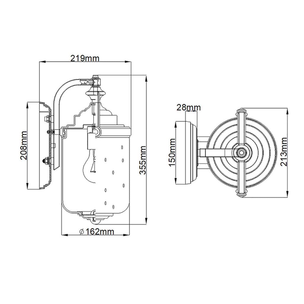 Applique esterno Willoughby Hinkley bronzo E27 60W