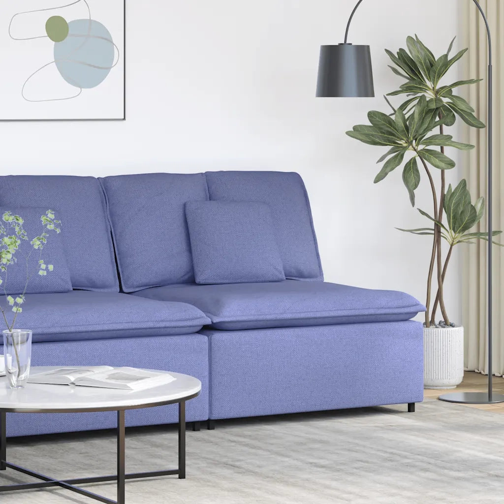 Modulo Centrale Divano Modulare con Cuscini Blu Jeans 100 cm 4104427
