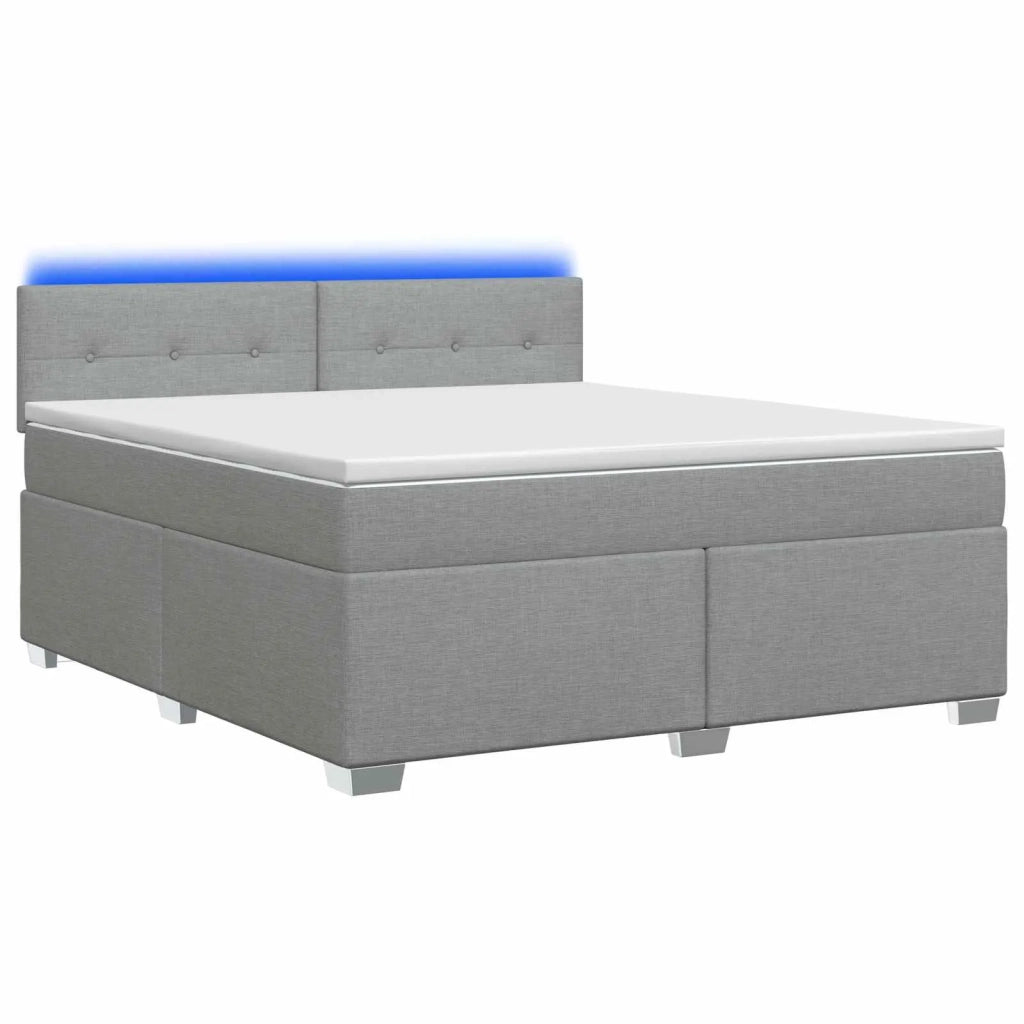 Letto con Box Spring, Materasso e LED Grigio Chiaro Tessuto 3451980