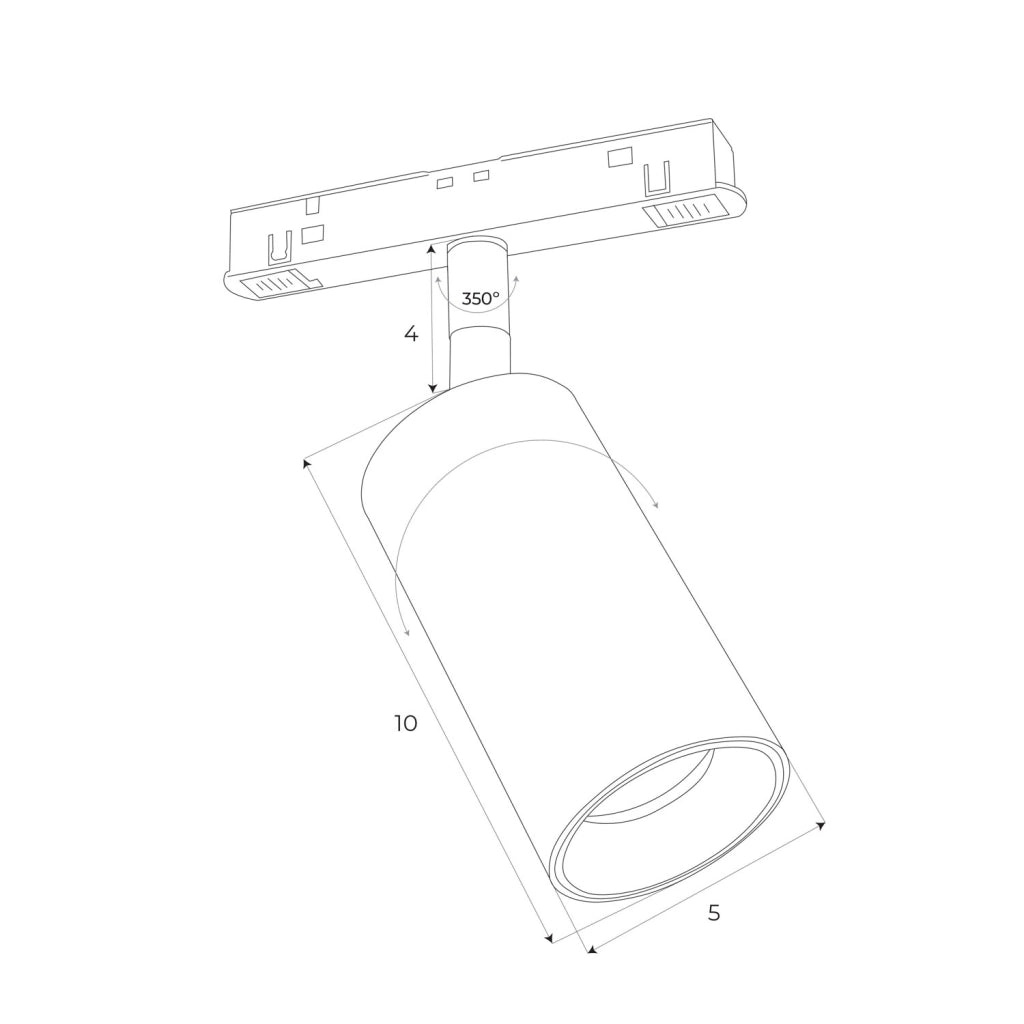 Faretto magnetico ON/OFF LED 9,4W 3000K nero Maxlight