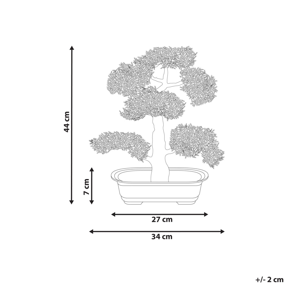 Pianta artificiale in vaso materiale sintetico bonsai albero bonsai accessorio decorativo verde e nero 44 cm