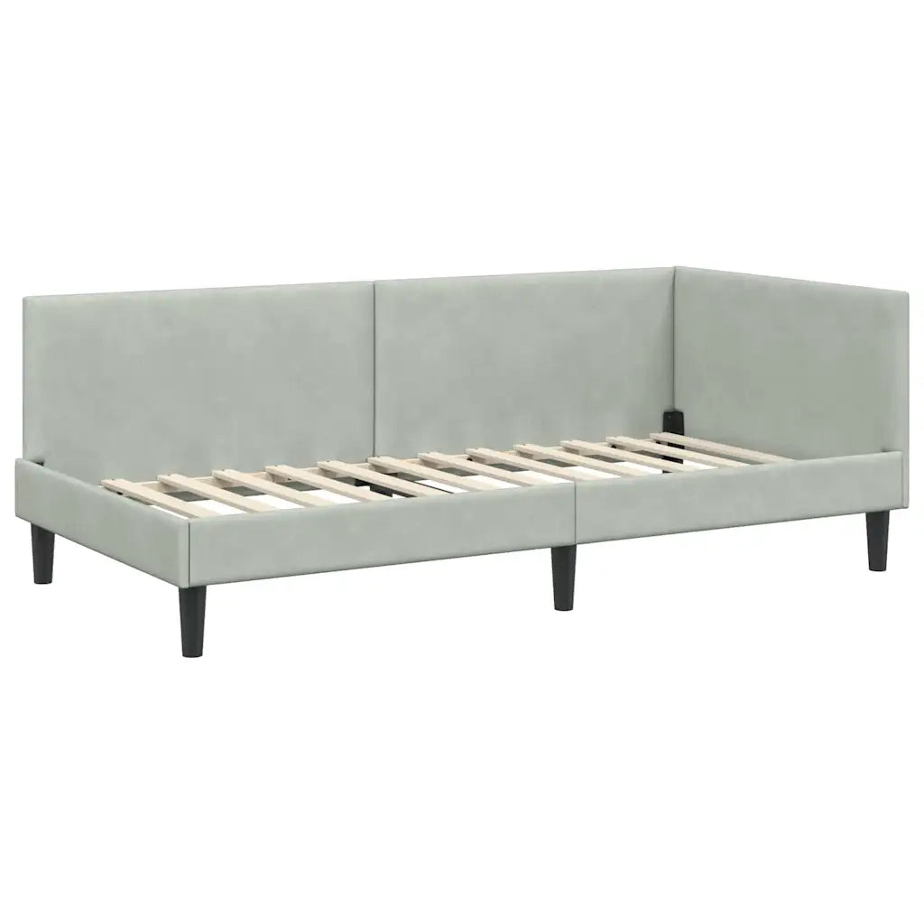 Cornice del letto ad angolo Grigio chiaro 100 cm x 200 cm