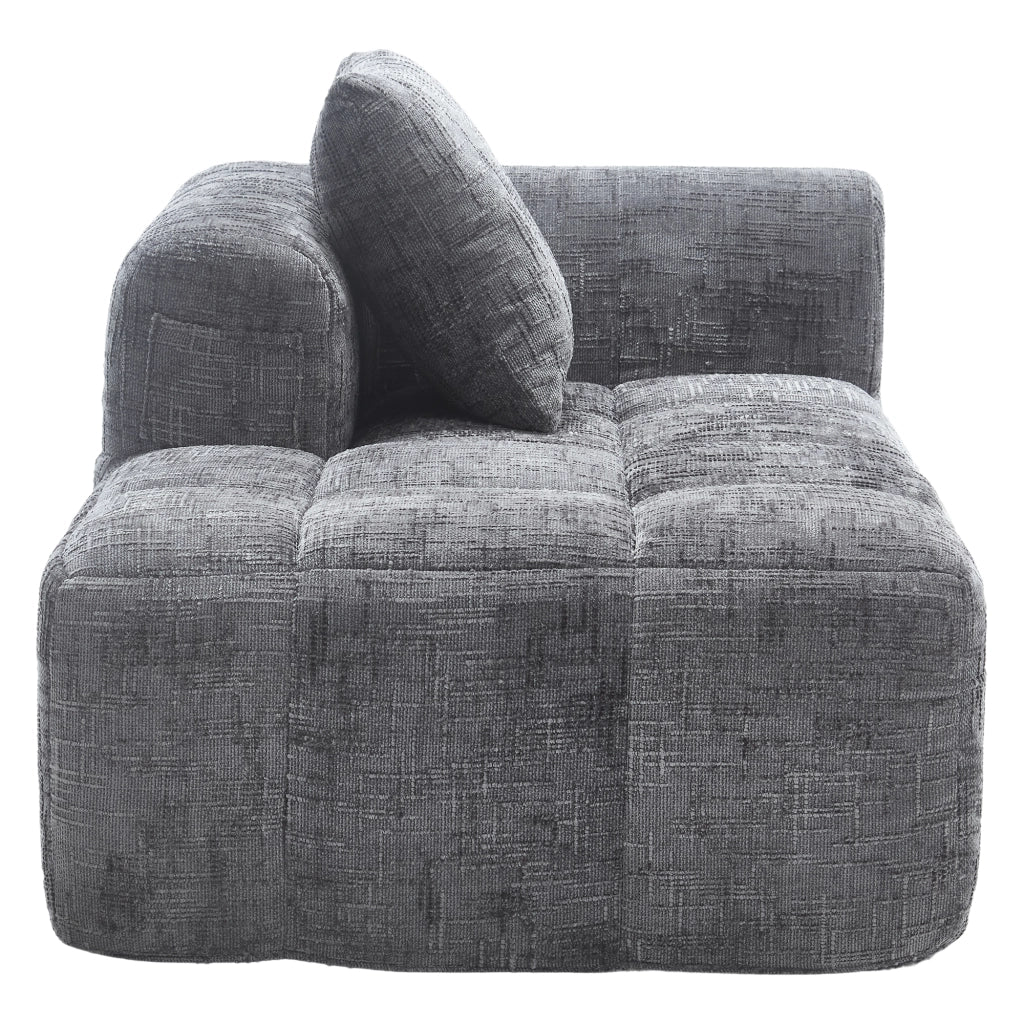 Chaise Longue Divano con Cuscini ¨C MINIMAL ¨C Grigio, Tessuto Morbido