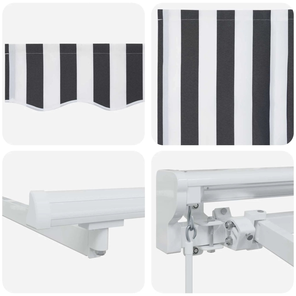 Cornice per Tenda Manuale con LED Antracite e Bianco 4 × 3 m 3420617
