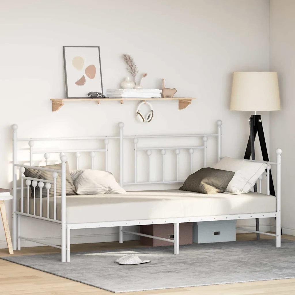 Struttura per letto di giorno Bianco 100 x 190 cm Acciaio 42002681