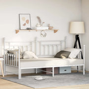 Struttura per letto di giorno Bianco 100 x 190 cm Acciaio 42002681